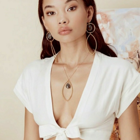 Vanessa Mooney Jewelry - VANESSA MOONEY // gold labradorite pendant necklac